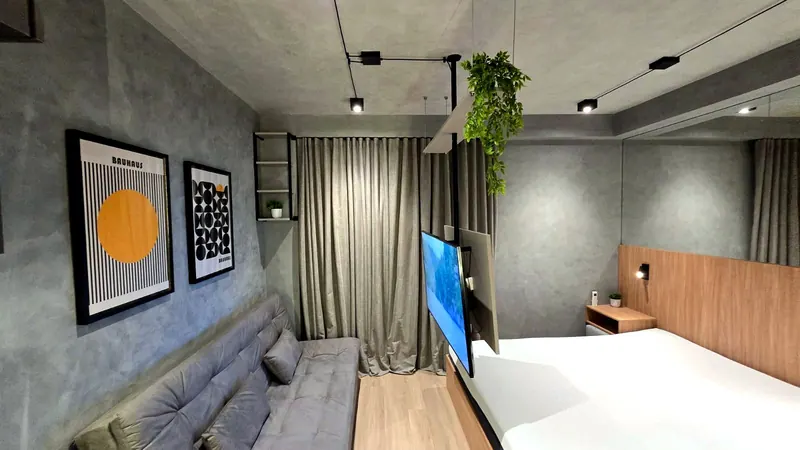Estúdio de Airbnb com móveis planejados sob medida em MDF — Sto Amaro, Oficina 306, São Paulo